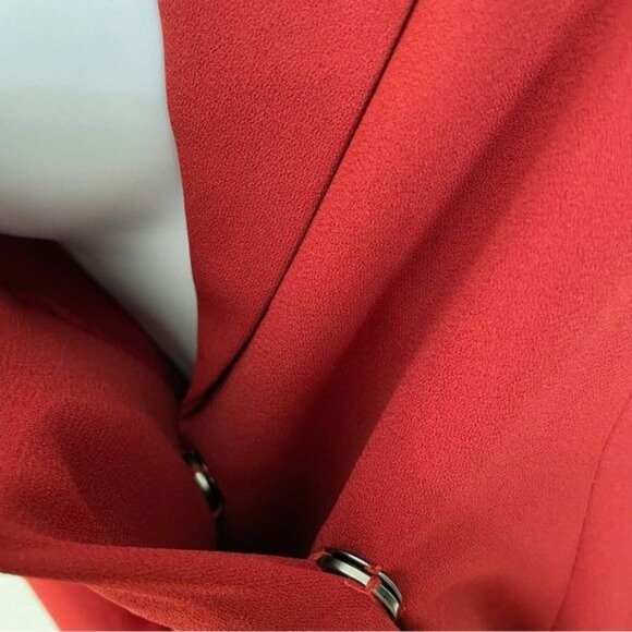 H&M deep red jacket dress waist belt S - Picture 5 of 15